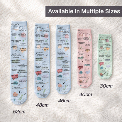 Bad B*tch Affirmations - For Coworkers, Friends, Self Gift - Personalized Socks