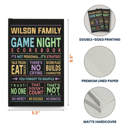 Game Night Scorebook Family, Grandparents & Kids, Couples, Siblings - Personalized Journal