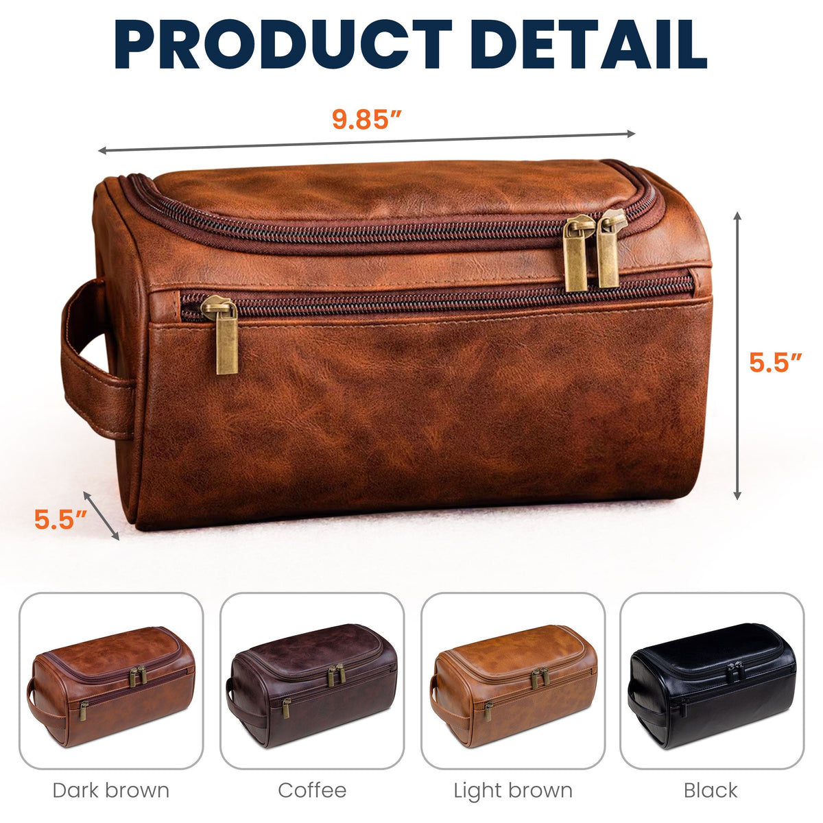 Vintage Monogram - Personalized Leather Toiletry Bag