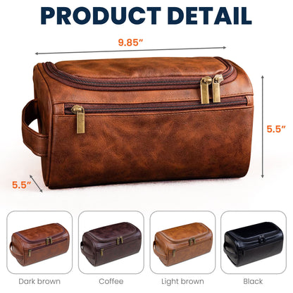 Vintage Monogram - Personalized Leather Toiletry Bag