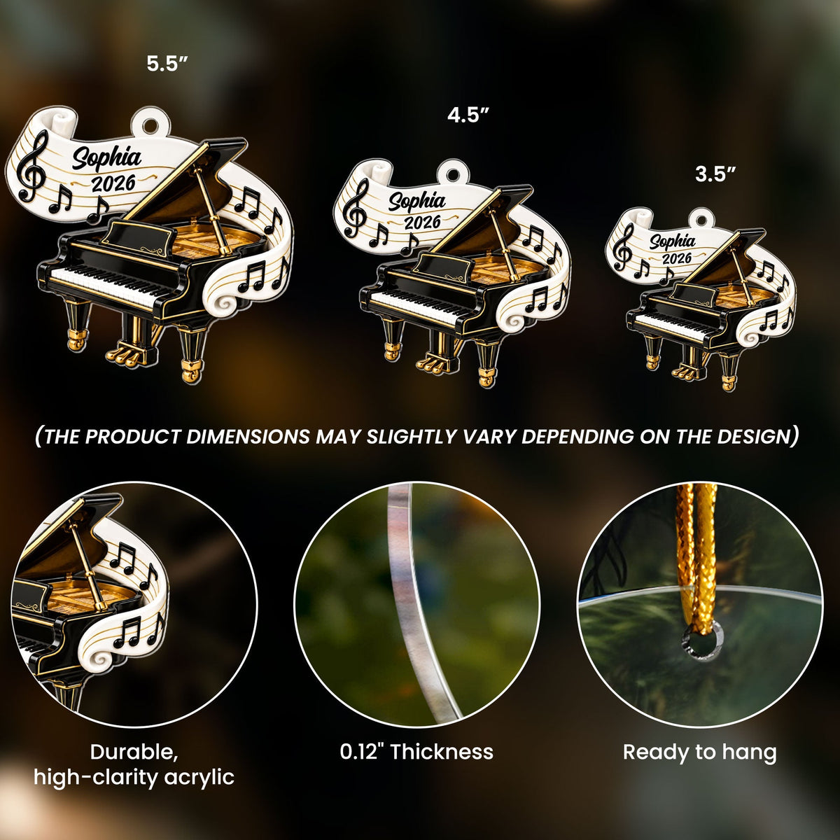 Classic Music Instrument Gift For Band Student, Music Teacher - Personalized Ornament