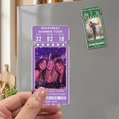 Custom Concert Ticket With Photo Music Event For Fans, Music Lovers - Personalized Magnet