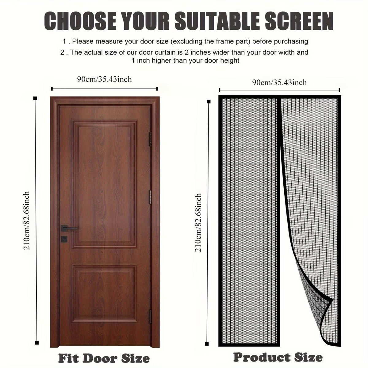 Heavy Duty Magnetic Screen Door - Self-Sealing Mosquito Net, Pet & Kid Friendly, Boho Style