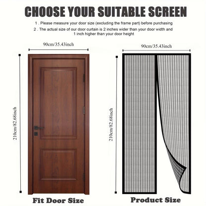 Heavy Duty Magnetic Screen Door - Self-Sealing Mosquito Net, Pet & Kid Friendly, Boho Style