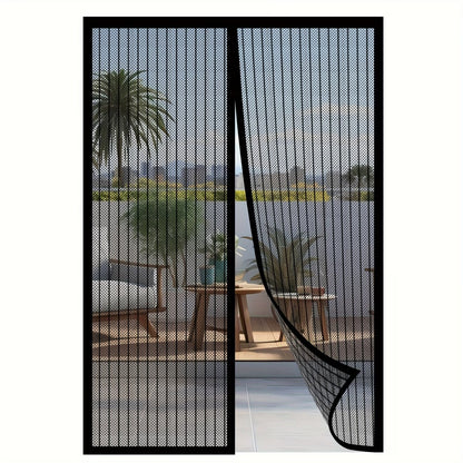 Heavy Duty Magnetic Screen Door - Self-Sealing Mosquito Net, Pet & Kid Friendly, Boho Style