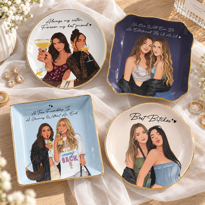 Turn Photo Into Art - Thank You Friendship Gifts For Besties - Personalized Jewelry Dish