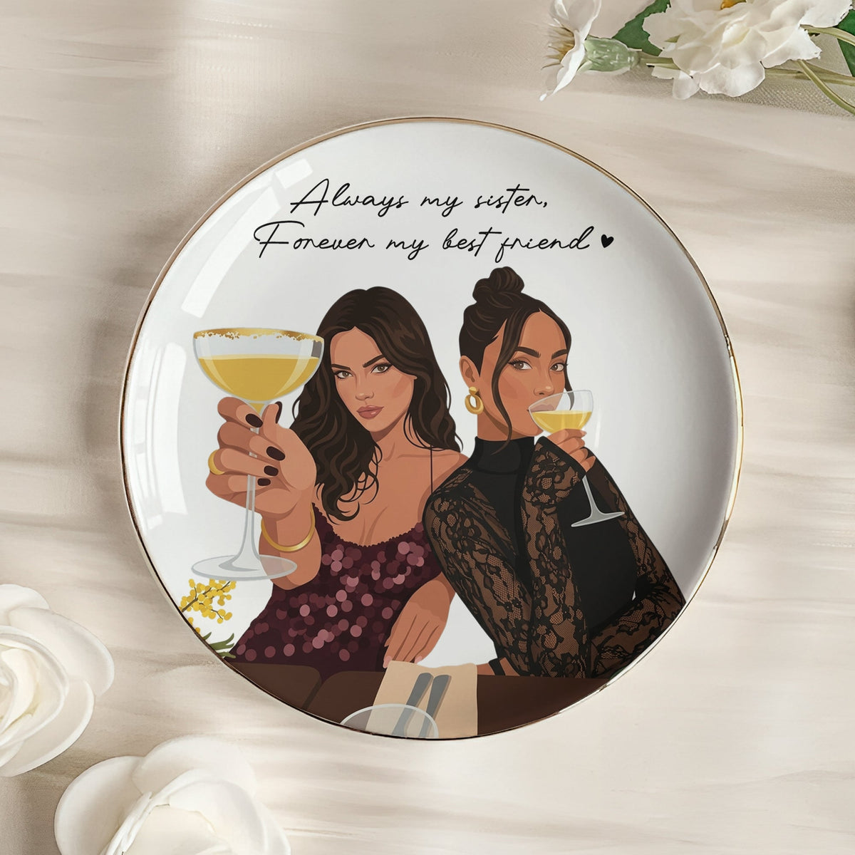 Turn Photo Into Art - Thank You Friendship Gifts For Besties - Personalized Jewelry Dish